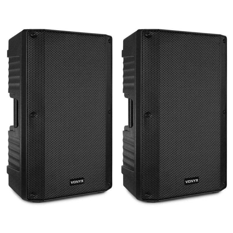 Vonyx VSA120S speakers, 400W RMS, Bluetooth, USB, microphone and guitar
