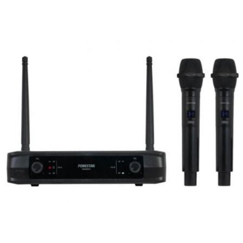 Micrófono inalámbrico Fonestar SONAIR-2M doble mano UHF cápsula dinámica alcance 30m