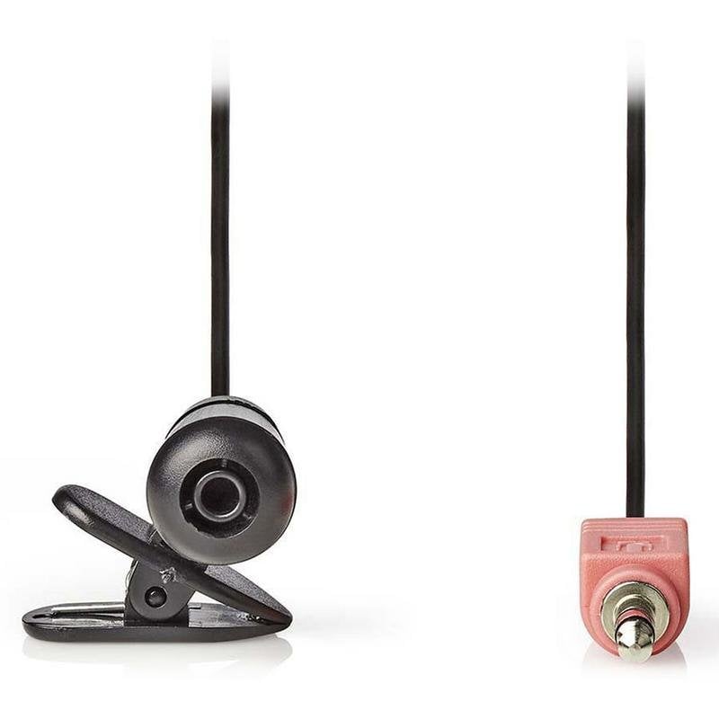 Microfone de lapela cardioide Nedis MICCJ100BK jack 3.5mm preto