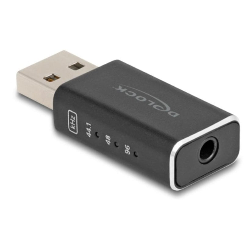 Placa de som Delock 68001 USB DAC portátil áudio Hi-Res 24 bit 96 kHz