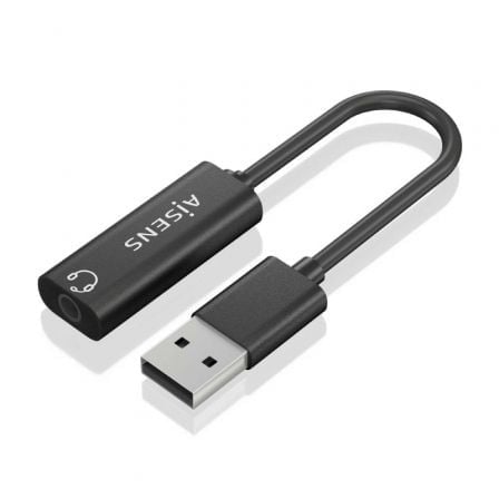 Placa de som AISENS A106-0770 USB-A jack 3.5 mm 48KHz 0,1m preta