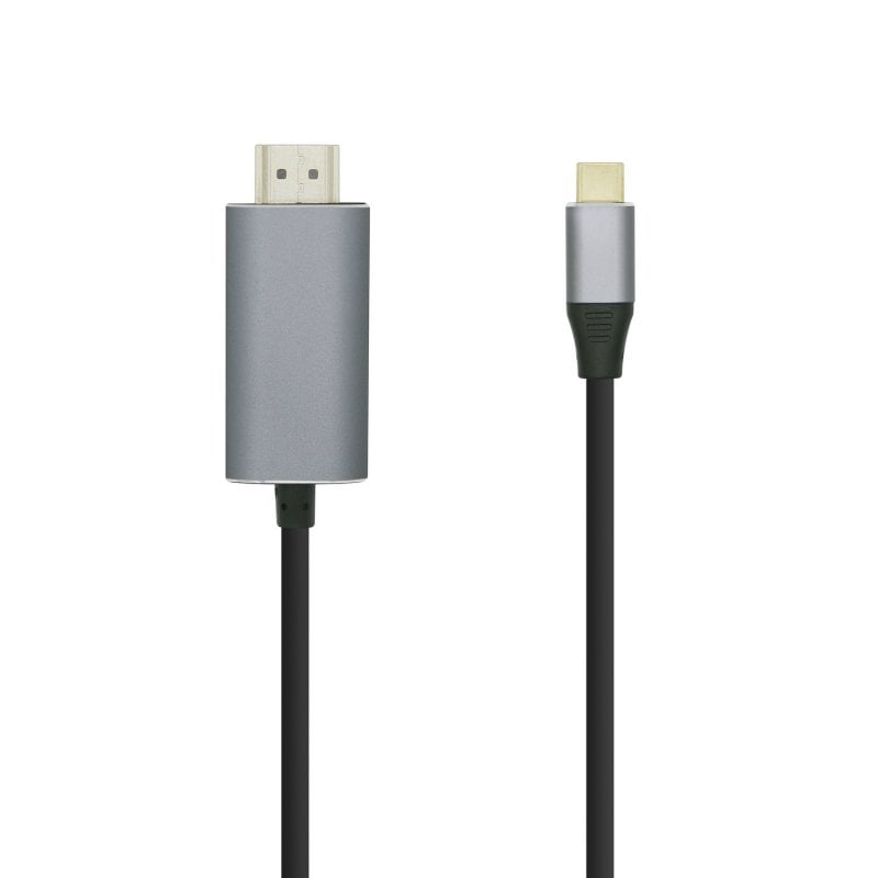 Aisens USB-C-auf-HDMI-Kabel Stecker/Stecker 1.8m Silber/Schwarz