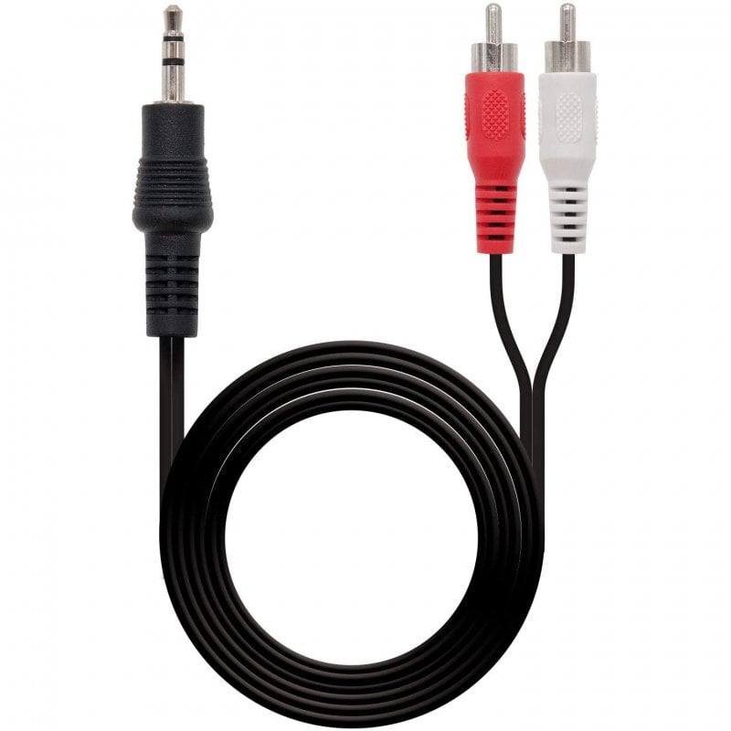 NanoCable Stereo-Audiokabel Klinke 3.5 auf 2xRCA Stecker/Stecker 1.5m Schwarz
