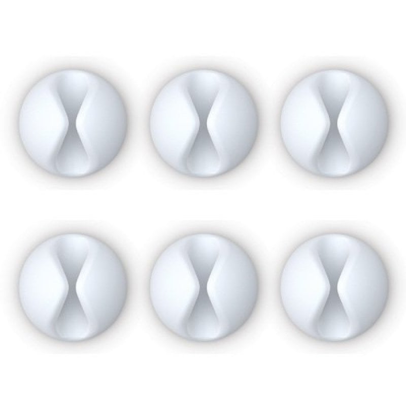 Bluelounge Cabledrop cable organisers, pack of 6, white
