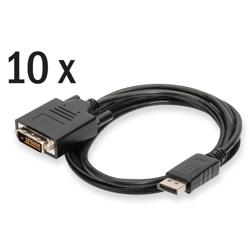 Digitus confezione da 10 cavi adattatori DisplayPort a DVI (24+1) maschio/maschio 2m