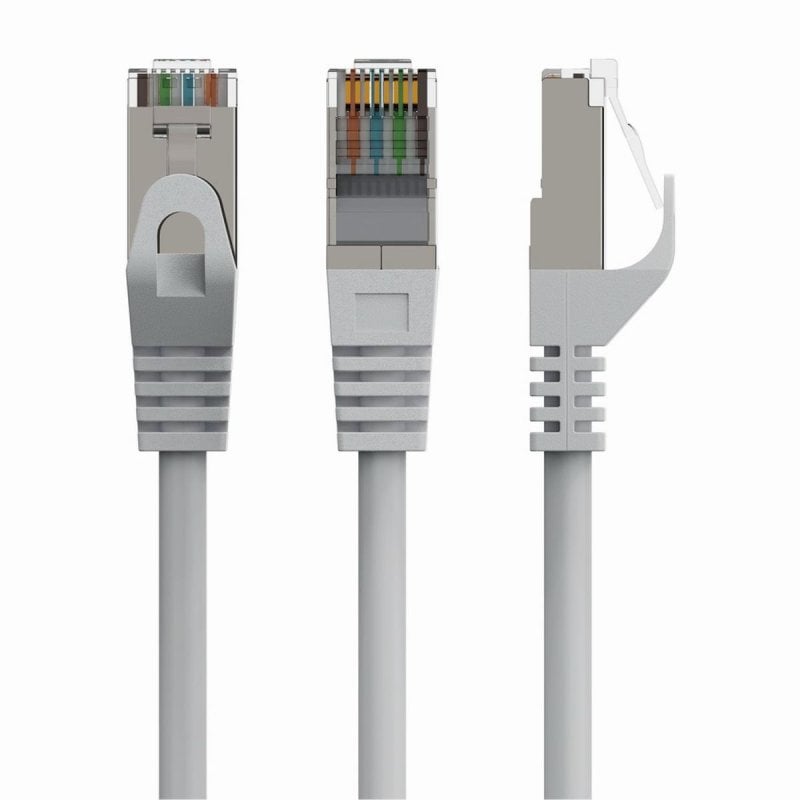 Cabo de rede patch Gembird FTP Cat.6A 30m S/FTP LSZH RJ-45 cinzento com contactos banhados a ouro