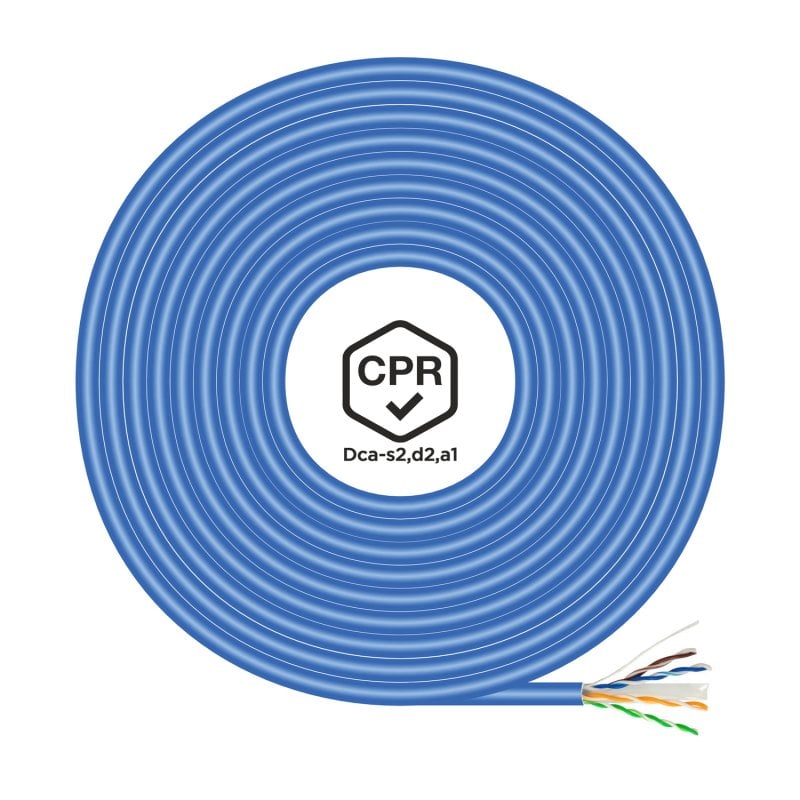 Bobine de câble réseau RJ45 Aisens A135-0662 Cat.6 UTP AWG24 LSZH CPR DCA 100m bleue