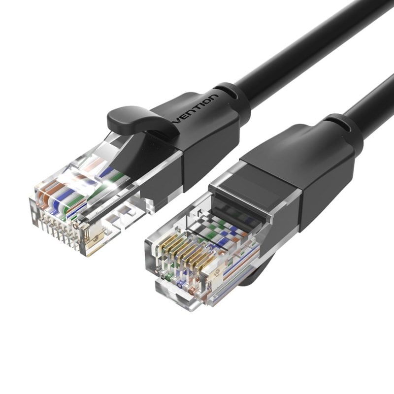 Cable Ethernet Vention IBEBS Cat.6 UTP 25m negro RJ45 1000Mbps 26AWG oro
