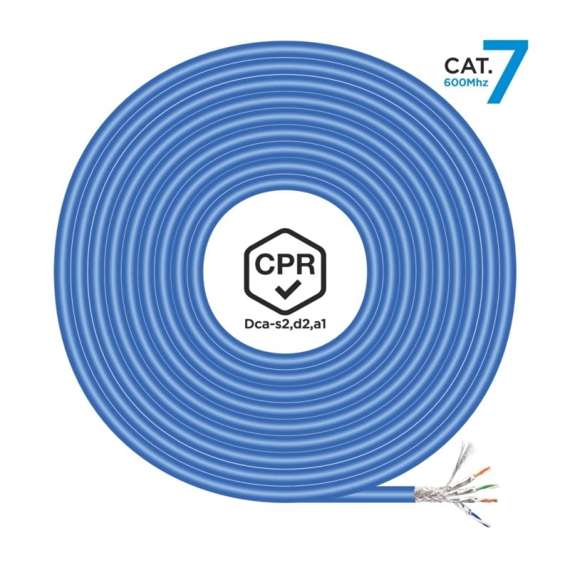 Aisens A146-0664 Bobina Cable de Red RJ45 Cat.7 S/FTP AWG23 LSZH CPR DCA 100m Azul