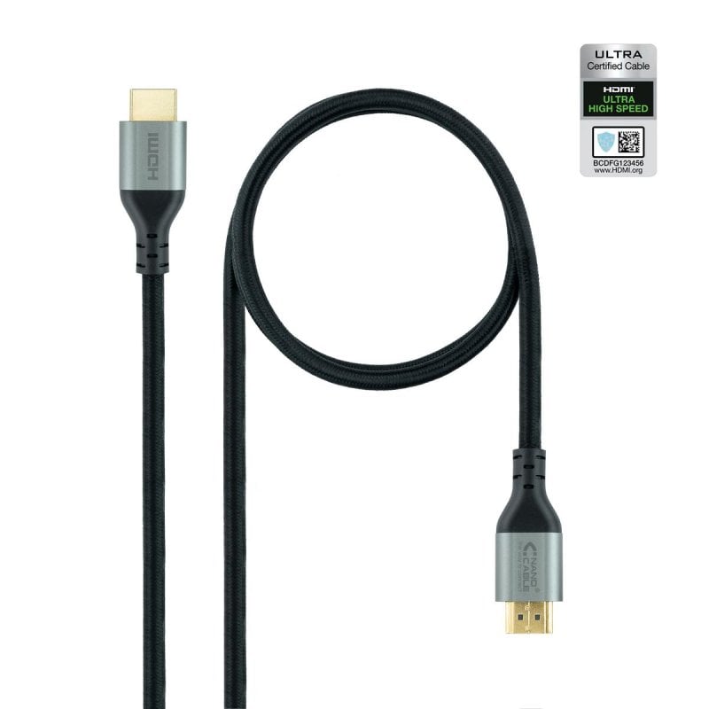 Cable HDMI 2.1 Nanocable 10.15.8103 3m Certificado Ultra High Speed 48Gbps 8K Oro Negro