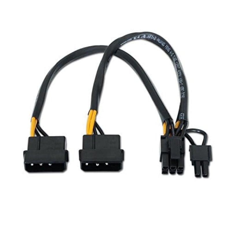 Nanocable Stromkabel 2xMolex auf PCIe 20cm Schwarz