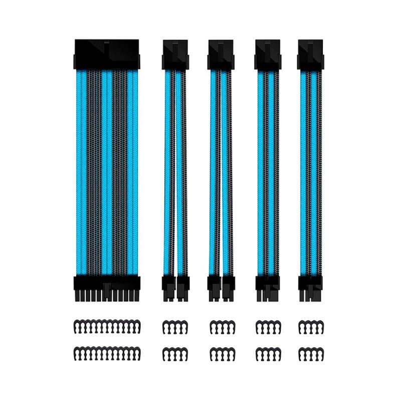 Phoenix Kabelverlängerungsset für Mainboards, Schwarz/Blau