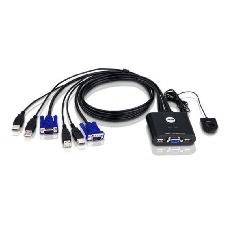 Interruptor KVM Aten CS22U USB VGA 2 PCs con selector remoto