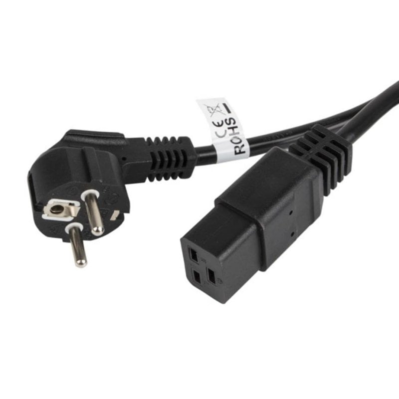 Lanberg Netzkabel CEE7/7 auf C19, 1,8 m, Schwarz