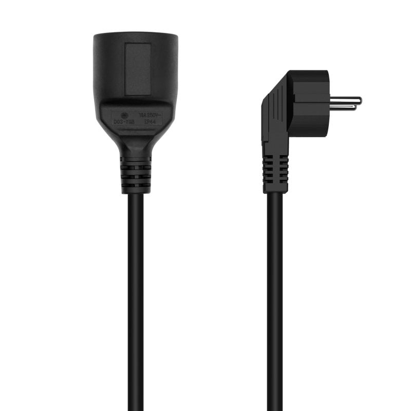 Aisens Schuko CEE7 Male/Female Power Extension Cable 5m Black