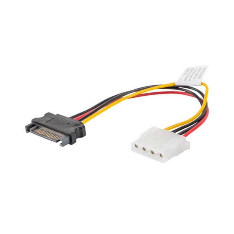 Câble SATA Lanberg CA-SAHD-10CU-0015 0,15 m Molex 4 broches vers SATA 15 broches