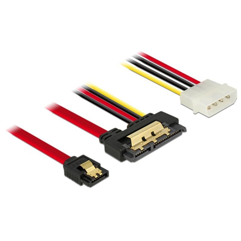 Cabo adaptador SATA Delock 85230 0,3 m SATA de 7 pinos + Molex para SATA de 22 pinos preto
