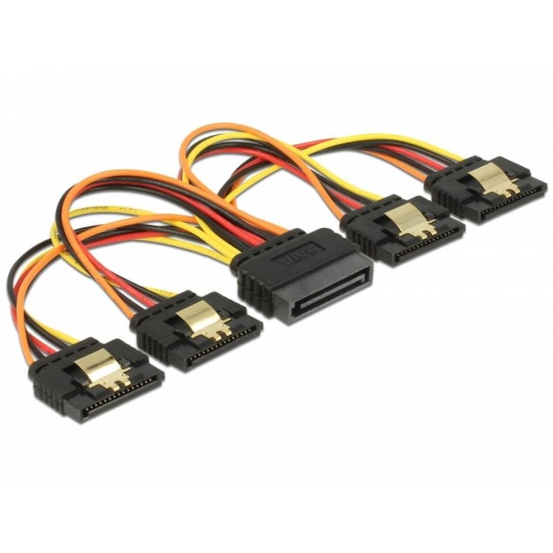 DeLOCK 60156 SATA 15-pin to 4x SATA 15-pin cable 0.15 m