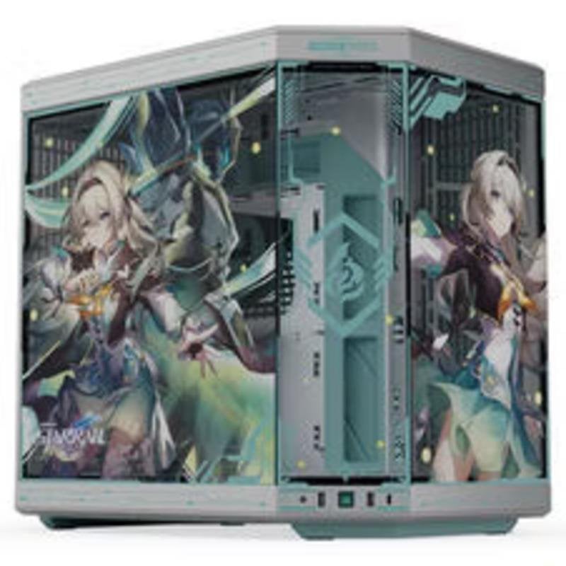 HYTE Y70 Firefly Edition Midi Tower PC Case Tempered Glass Blue/Silver