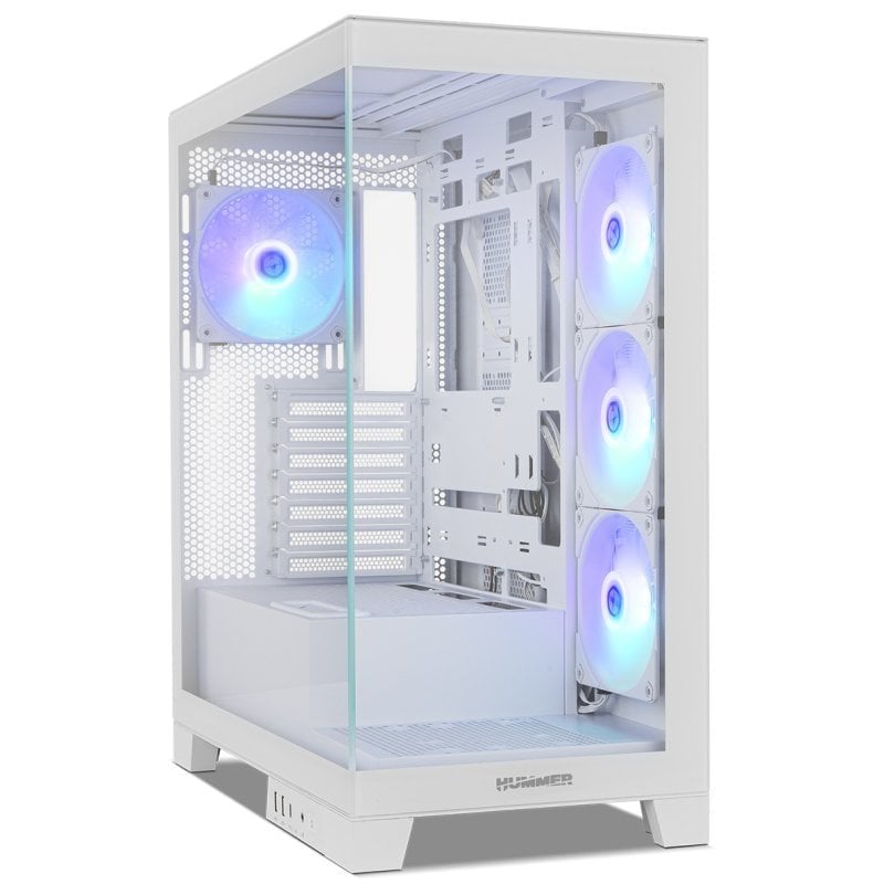 NOX Hummer GLOCK ARGB Semitorre ATX Cristal Templado USB-C Blanca