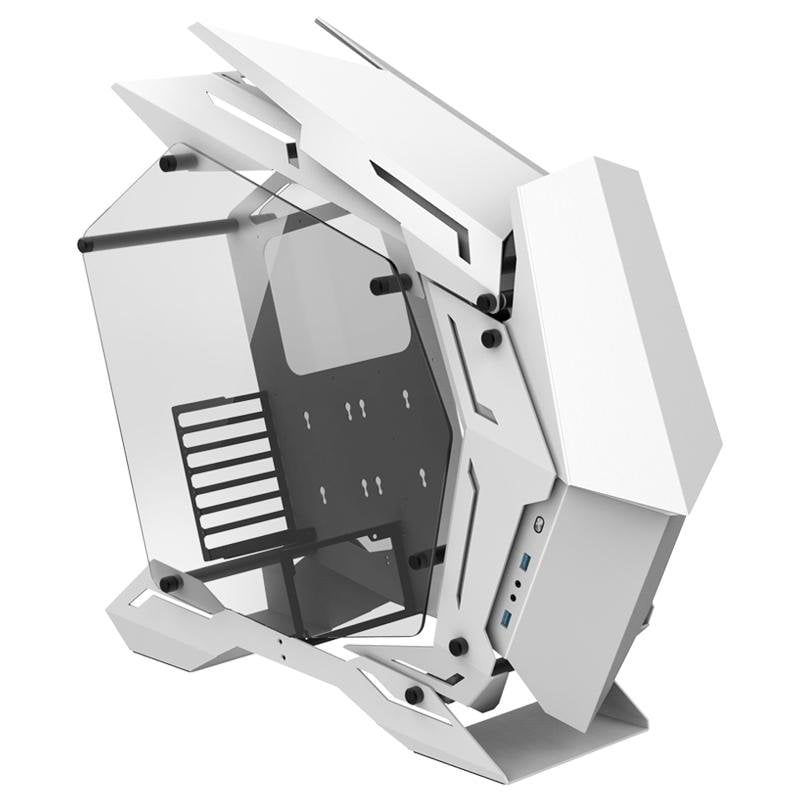 Jonsbo MOD-3 PC-Gehäuse weiß aus Aluminium, E-ATX, Temperglas und RGB