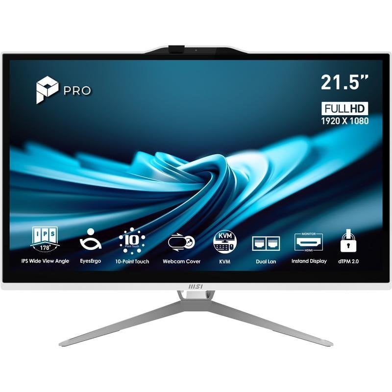 Ordenador Todo en uno MSI Pro AP222T 14MA-614EU Intel Core i3-14100 8GB 512GB SSD UHD 730 21.5" Windows 11 Home Pantalla táctil
