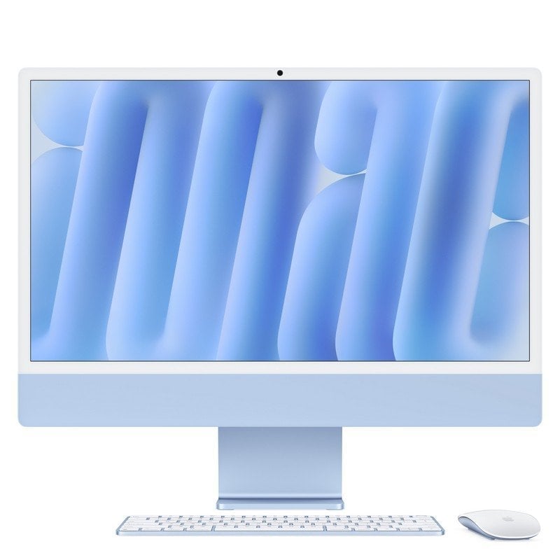 Apple iMac 24 Apple M4 CPU de 10 núcleos/16GB/1TB SSD/Apple GPU Deca Core/24" Retina 4.5K Azul Vidrio estándar + Touch ID numérico Trackpad Gigabit
