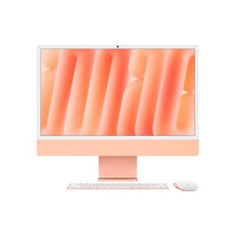 Ordenador Todo en uno Apple iMac Apple M4 CPU de 10 núcleos 24GB 512GB SSD GPU 10 núcleos 24" naranja Vidrio nanotexturizado + Touch ID numérico Gigabit