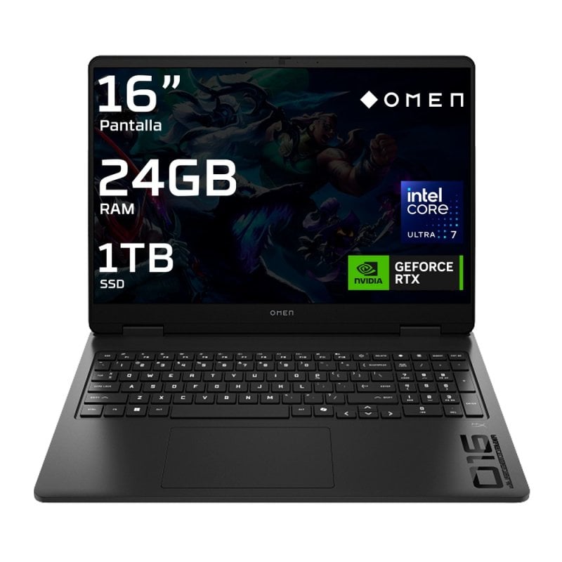 Portátil HP OMEN Slim 16-an0006ns 16" Intel Core Ultra 7 255H 24GB 1TB SSD RTX 5060 8GB Shadow Black