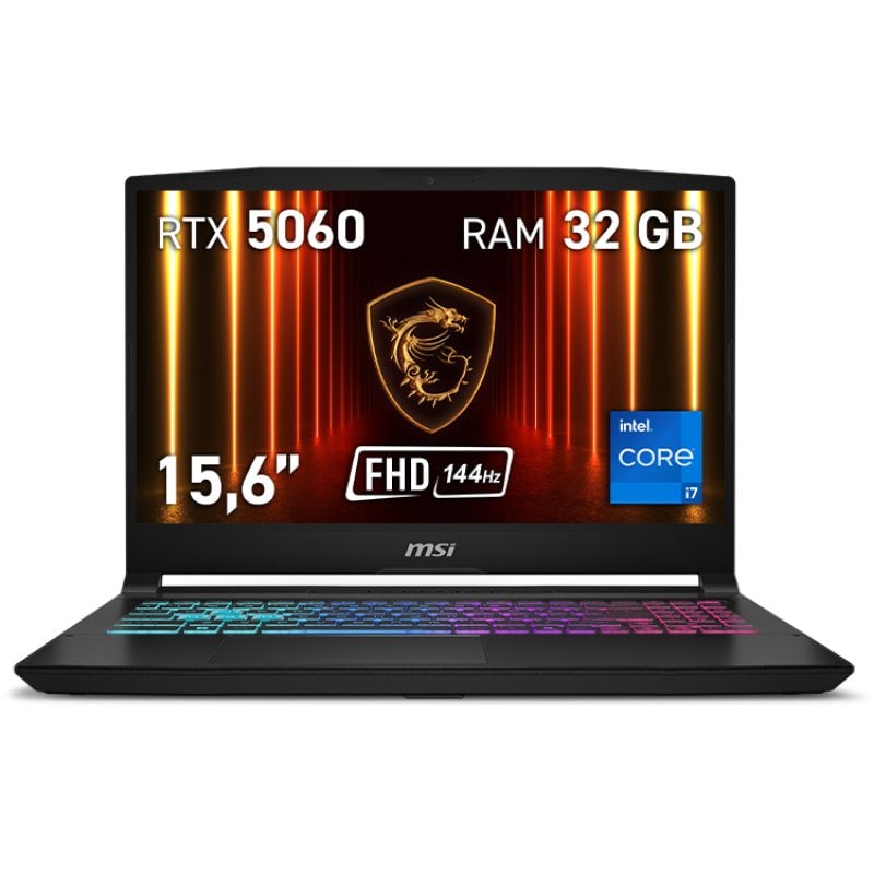 Portátil MSI Katana 15 HX B14WFK-461XES 15.6" Intel Core i7-14650HX 32GB 1TB SSD RTX 5060 8GB FreeDOS