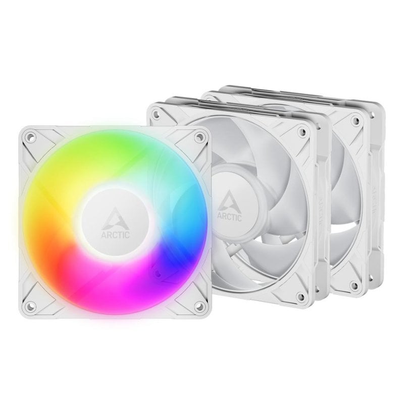 Refrigeración por aire Arctic Socket universal 120mm P12 Pro A-RGB pack 3 blanco LED ARGB