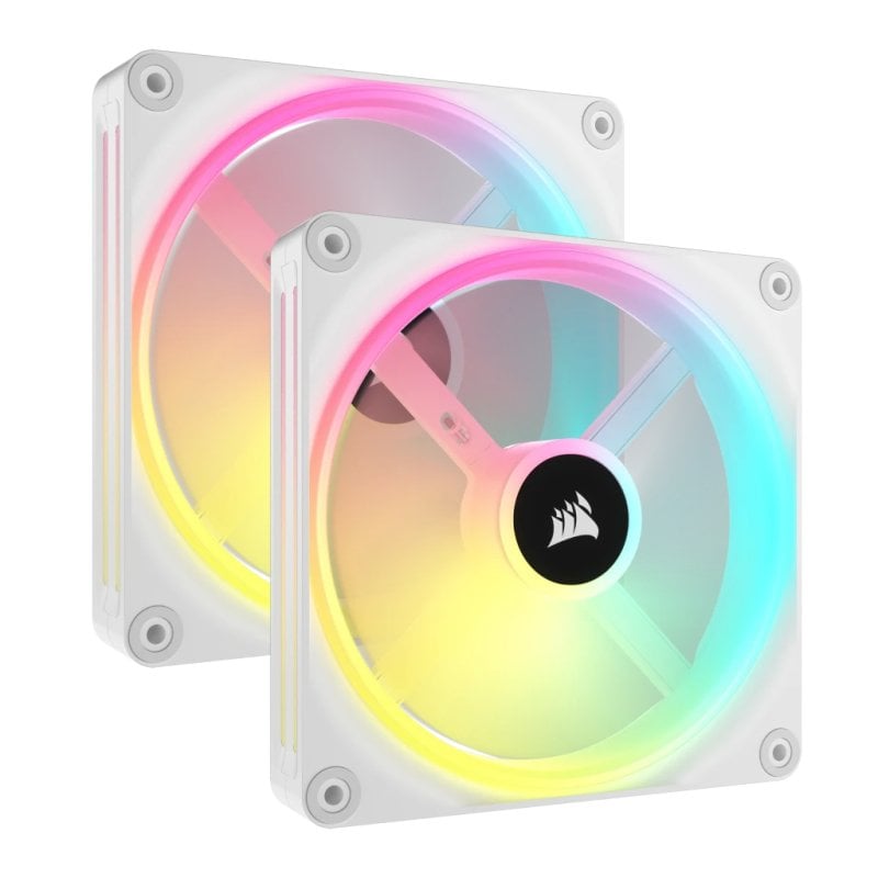 Corsair ICUE Link QX140 RGB 2x kit inicial de ventoinhas PWM 140mm branco