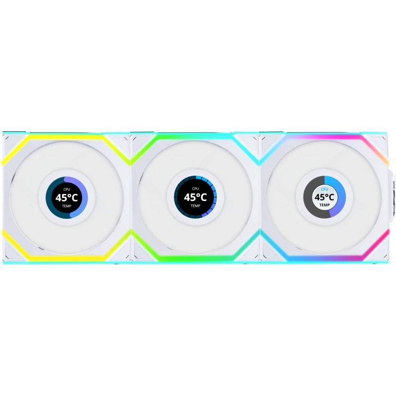 Lian Li UNI FAN SL Wireless LCD 120 Pack Triple Ventilador Suplementario 120mm Blanco