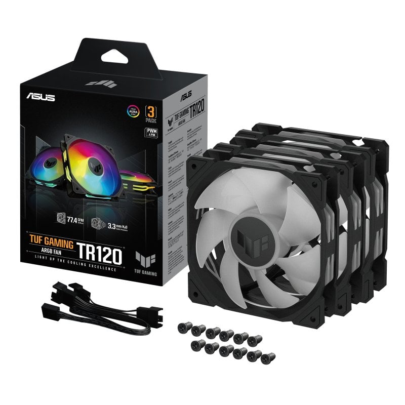 ASUS TUF Gaming TR120 ARGB Fan Triple Pack Zusatzlüfter 120mm Schwarz