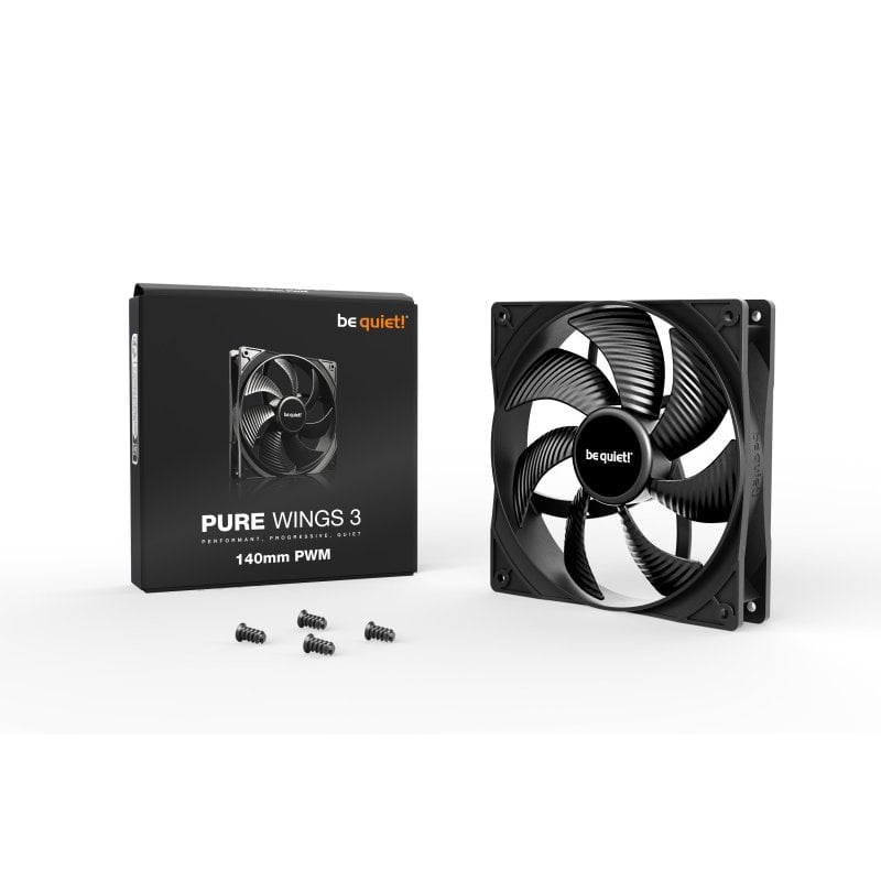 Ventilador suplementario be quiet! Pure Wings 3 140mm 1200RPM PWM ultra silencioso