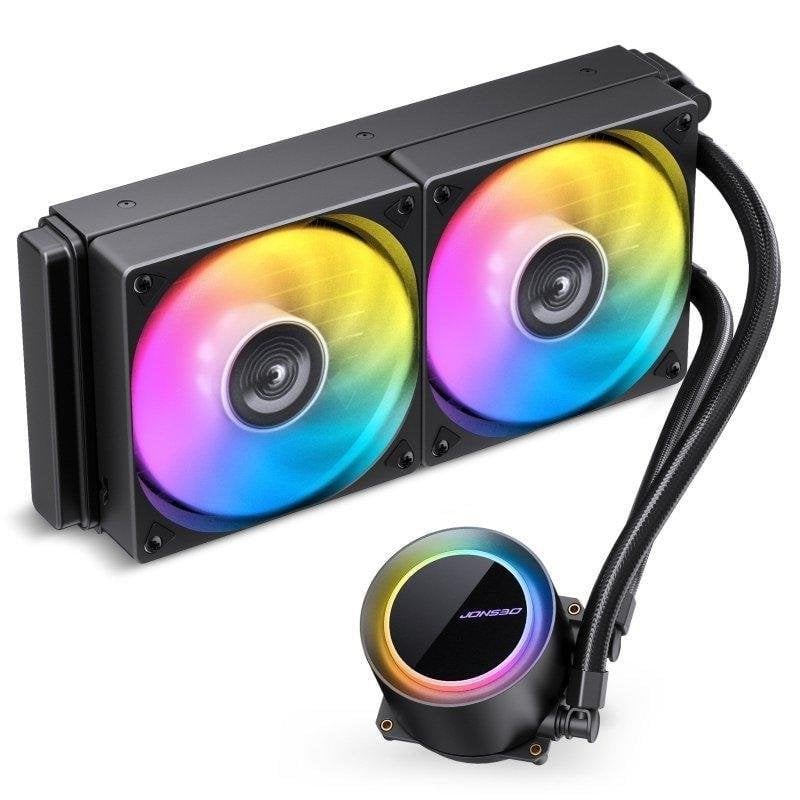 Refroidissement liquide Jonsbo TG-240 ARGB blanc 240mm 2 ventilateurs PWM miroir infini