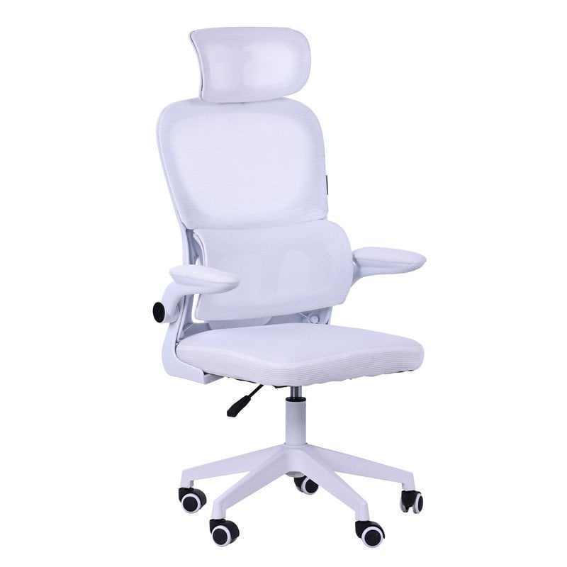 Sedia ergonomica Mars Gaming Mgc-ergopro con supporto lombare, rete traspirante, altezza 120-130cm, bianca