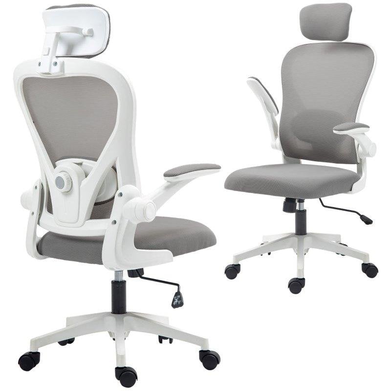 Chaise de bureau Welltin 921-796V00GY ergonomique maille grise soutien lombaire