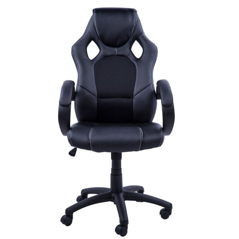 HomCom Cadeira Racing de escritório/gaming preta