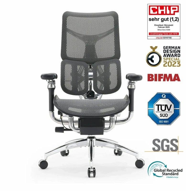 Silla Ergonómica Sihoo Doro S300 Reposabrazos 6D Soporte Lumbar Dinámico Negro