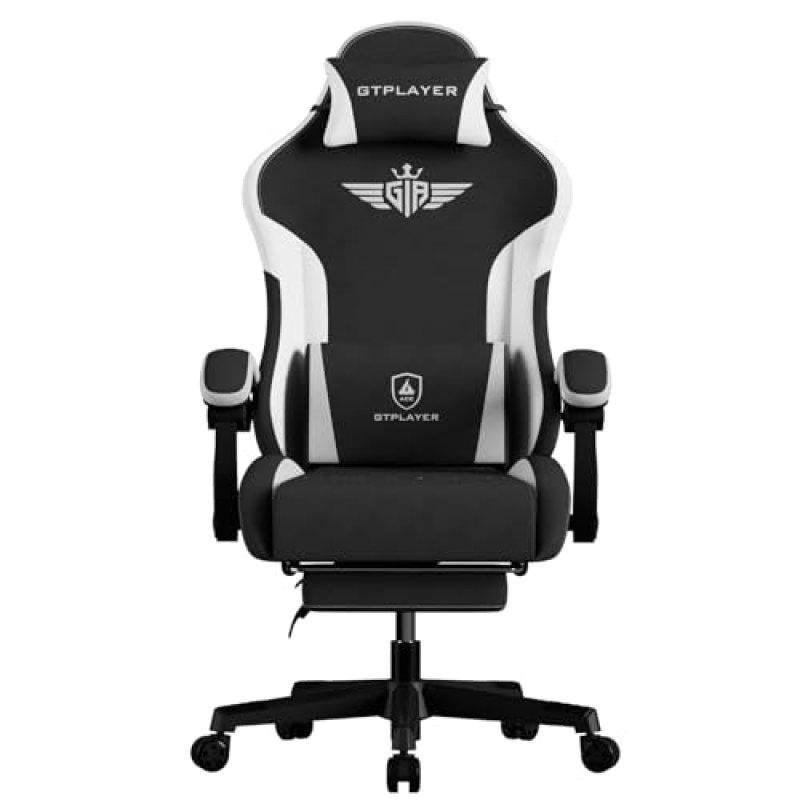 Fauteuil gaming ergonomique GTPLAYER avec soutien lombaire et dossier large