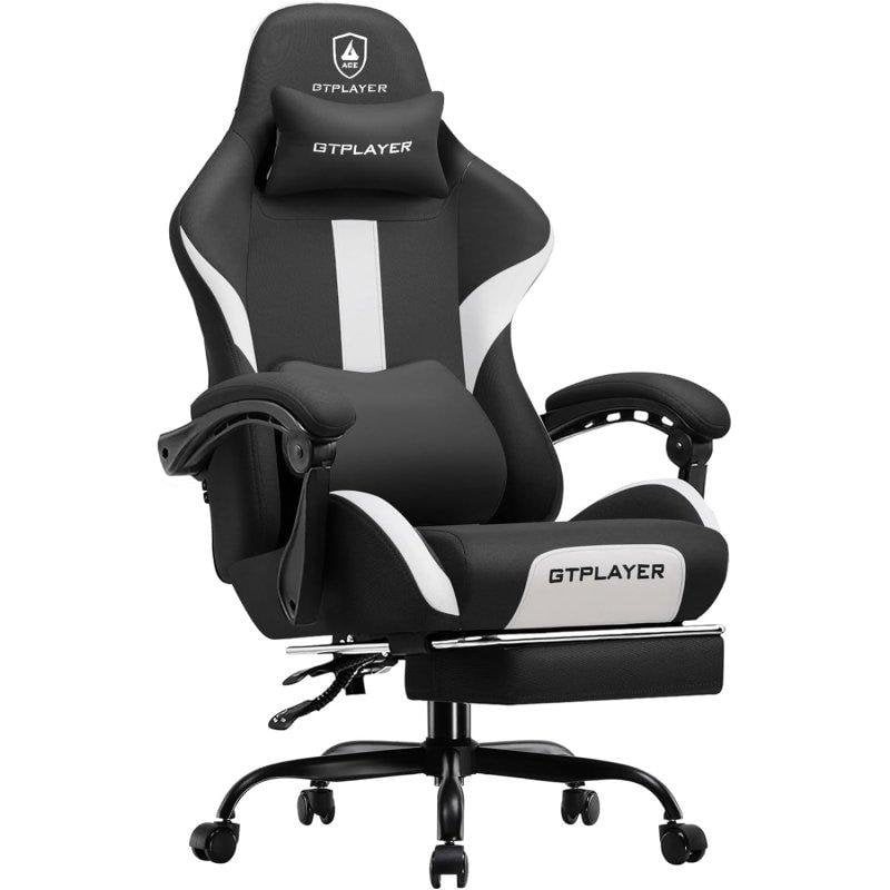 Silla Gaming GTPLAYER Ergonómica Tela Transpirable Blanco