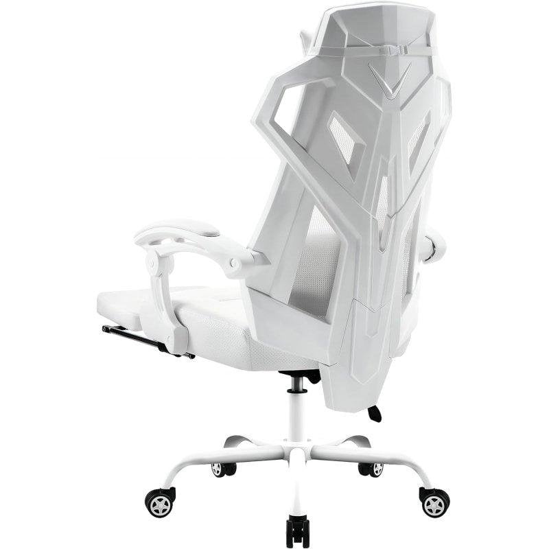 Cadeira gaming ergonómica GTPLAYER com encosto reclinável, apoio para os pés extraível e malha respirável