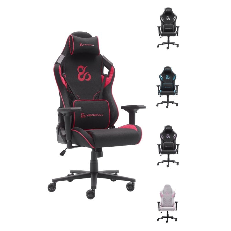 Newskill Takamikura V2 Silla Gaming Tela Transpirable Reclinable 180°con Reposabrazos 4D Roja