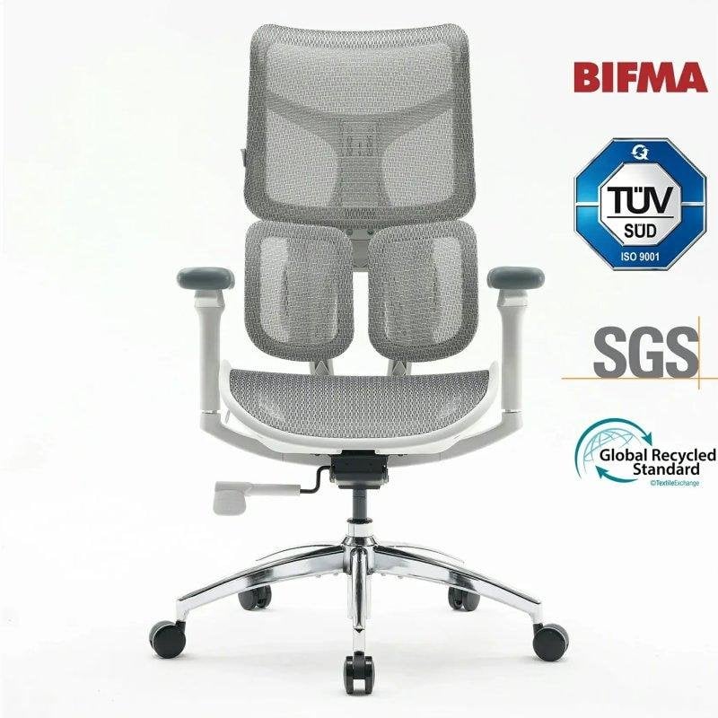 Sihoo Doro S100 ergonomic chair with adjustable dual lumbar support, 78x63x124 cm