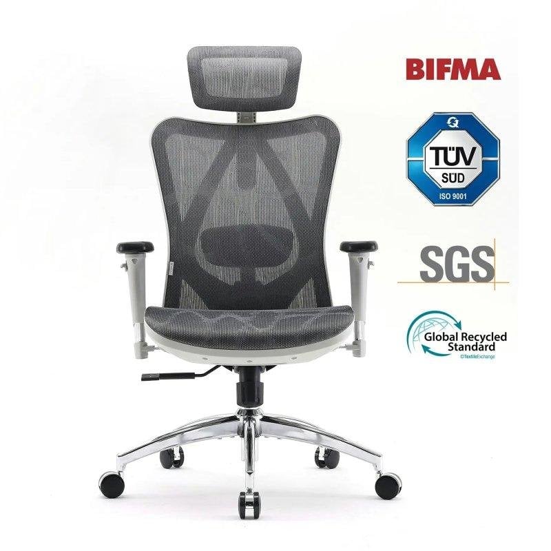 Cadeira ergonómica Sihoo M57 com apoios de braços 3D e suporte lombar ajustável