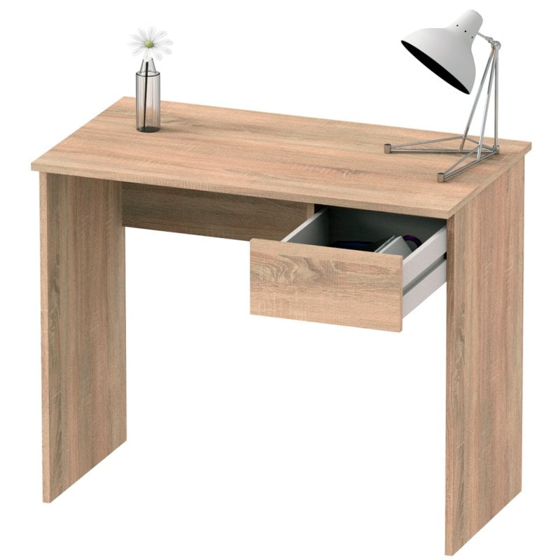 Briebe Bri-3841 Nova mesa de computador com 1 gaveta, 75x90x50cm, carvalho Cambrian