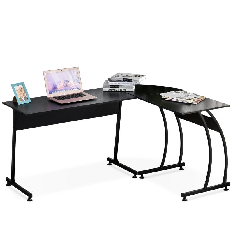 HomCom Bureau en L 112,5x152x74 cm noir
