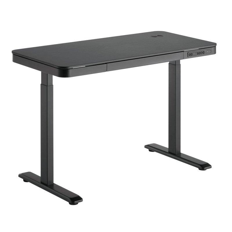 Black Kimex 118x60 cm Motorised Desk with Drawer and Wireless Charger