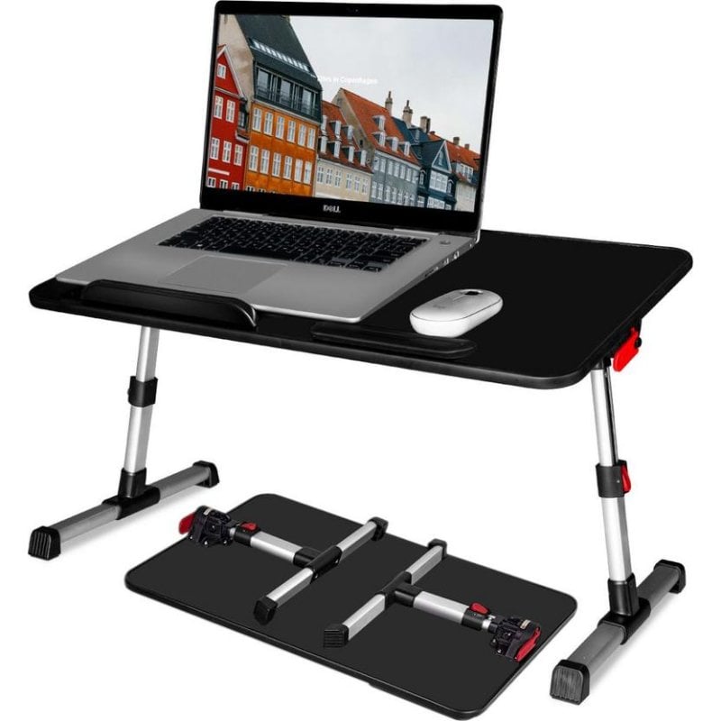 Table gaming Mozos 17" en MDF réglable, pliable, antidérapante et noire